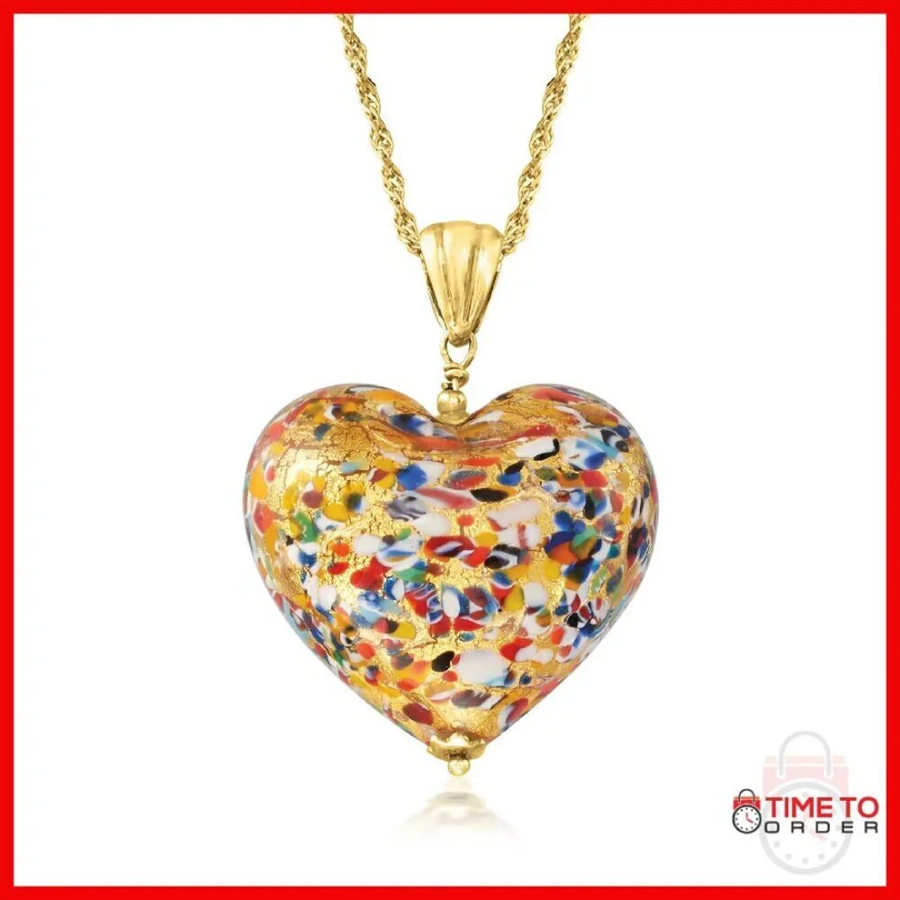 18kt Gold Over Sterling Silver Heart Pendant Necklace Lobster Clasp